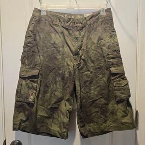 Ecko Unltd. mens Cargo shorts sz 34 green tie dye